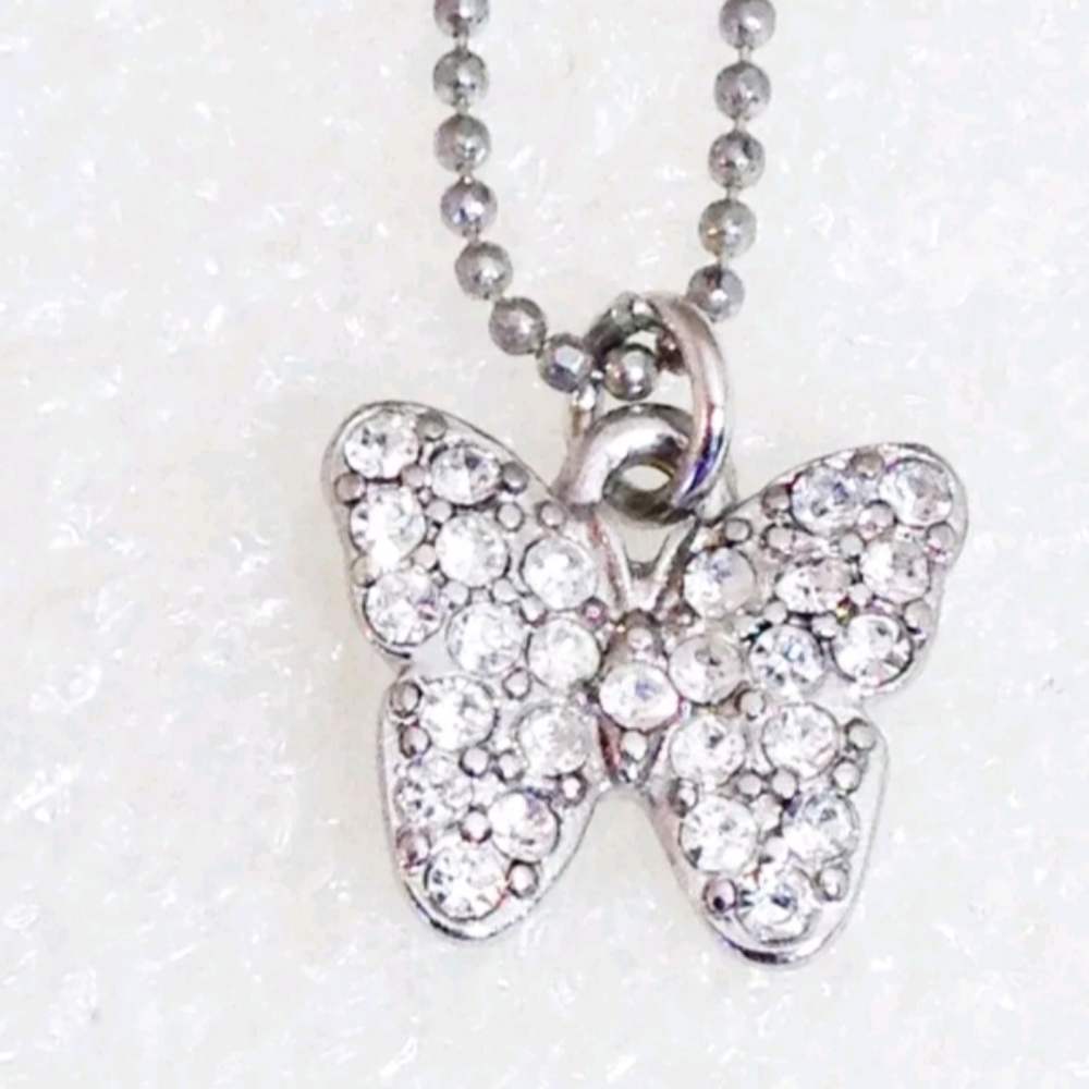 Lia Sophia‎ Little Bit Crystal Silver Butterfly Necklace
